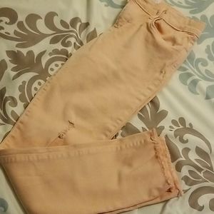 Girls Childrens Place distressed frayed ankle jean